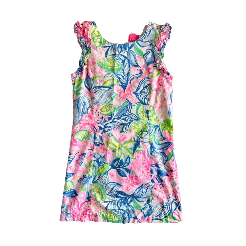 Lilly Pulitzer Mini Steffi Shift Dress Havana Cocktail Print Girls Sz 14 - Picture 2 of 6